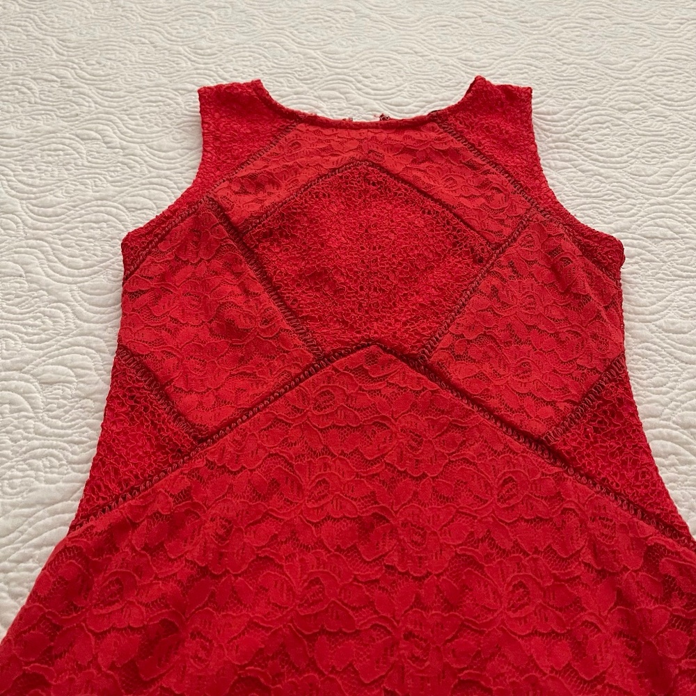 TOPSHOP Dress Red Lace Bodycon US 6 (Euro 38) - Picture 6 of 16